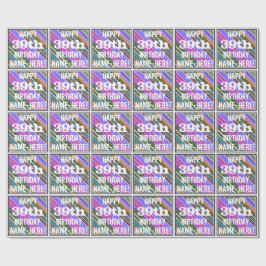 Vibrant, färgstark 39:e födelsedag + anpassat namn presentpapper