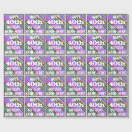Vibrant, färgstark 40:e födelsedagen + anpassat na presentpapper