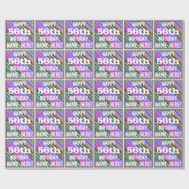 Vibrant, färgstark 56:e födelsedagen + anpassat na presentpapper