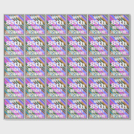 Vibrant, färgstark 85:e födelsedag + anpassat namn presentpapper