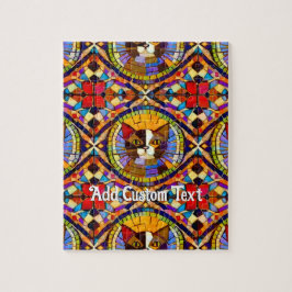 Vibrant färgstark kattmosaikplattor - Cheerful Lyc Pussel