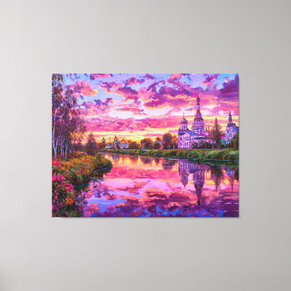 Vibrant färgstark solnedgång över de skandalösa fl canvastryck