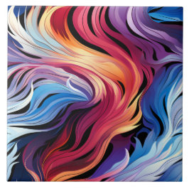 Vibrant färgstark vattenfärg Swirl Mönster Kakelplatta