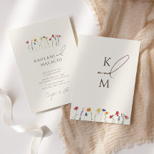 Vibrant färgstark Wildblomme Modern Bröllop