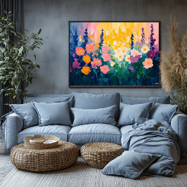 Vibrant Fauvist Blommigt - Anpassningsbar Naturtem Poster