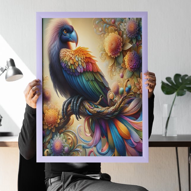 Vibrant Feasted Condor Perched Träd Gren Poster (Skapare uppladdad)
