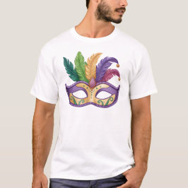 Vibrant Feathered Carnival Mask T Shirt