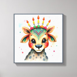 Vibrant festive Kwanzaa Vilda djur i Disguise Canvastryck