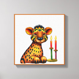 Vibrant festive Kwanzaa Vilda djur i Disguise Canvastryck