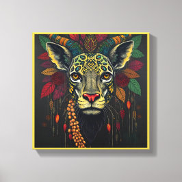 Vibrant festive Kwanzaa Vilda djur i Disguise Canvastryck