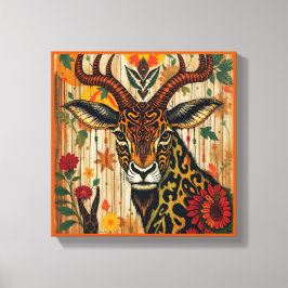 Vibrant festive Kwanzaa Vilda djur i Disguise Canvastryck