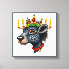 Vibrant festive Kwanzaa Vilda djur i Disguise Canvastryck