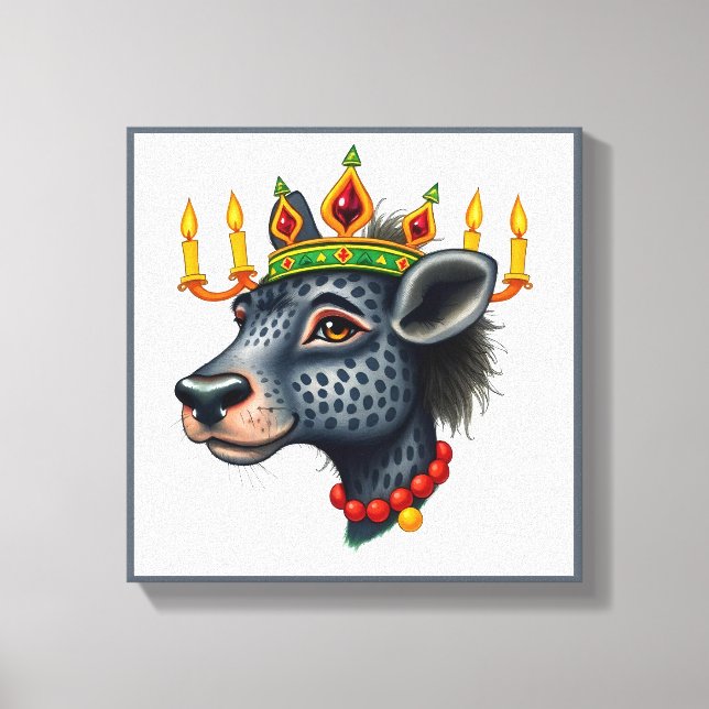 Vibrant festive Kwanzaa Vilda djur i Disguise Canvastryck (Framsida)