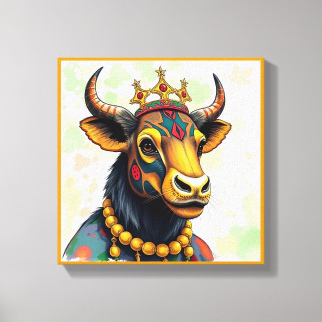 Vibrant festive Kwanzaa Vilda djur i Disguise Canvastryck (Framsida)