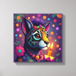 Vibrant festive Kwanzaa Vilda djur i Disguise Canvastryck