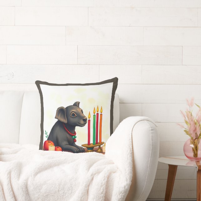 Vibrant festive Kwanzaa Vilda djur i Disguise Kudde (Soffa)