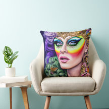 Vibrant fet HGBTQ Porträtt Drag Queen Artwork