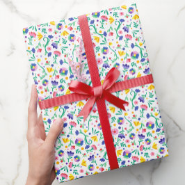 Vibrant Fiesta Blommigt Mexican Party Design Presentpapper