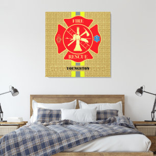 Vibrant Firefighter Maltese Kor Art Canvastryck