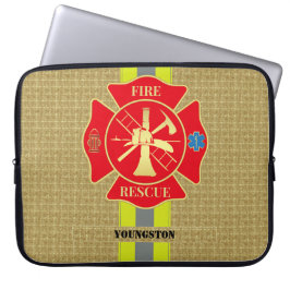 Vibrant Firefighter Maltese Kor Art Laptop Fodral