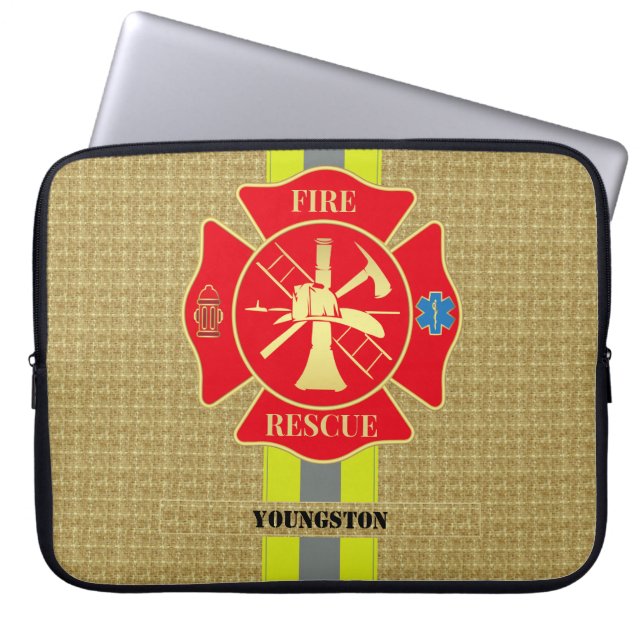 Vibrant Firefighter Maltese Kor Art Laptop Fodral (Framsidan)