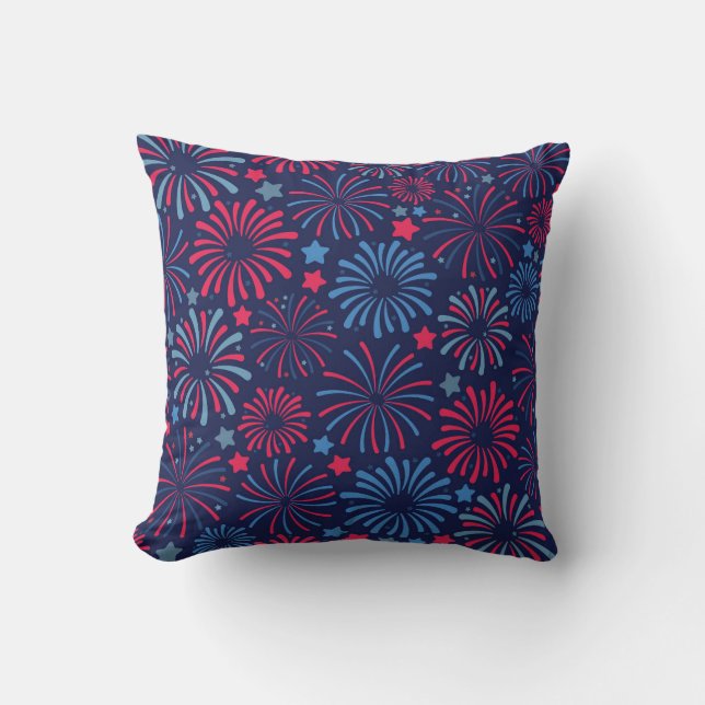 Vibrant Fireworks-Visning Kudde (Framsida)
