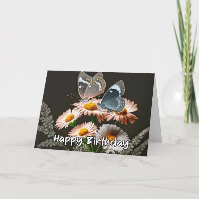 Vibrant fixerande fjäril Grattis på födelsedagen Kort (Framsida)