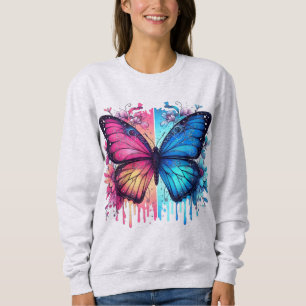 Vibrant fjärilskonst: Övertonat Vingar, Blommigtar T Shirt