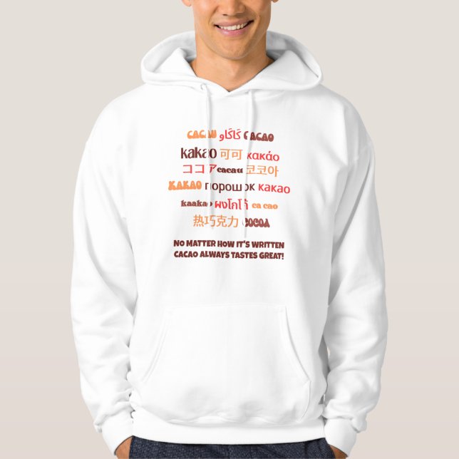 Vibrant flerspråkig CACAO Hoodie (Framsida)