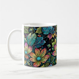 Vibrant Floral Fantasy Kaffemugg