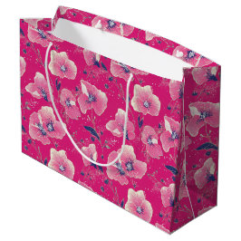 Vibrant Floral Pattern in Pink, White & Royal Blue