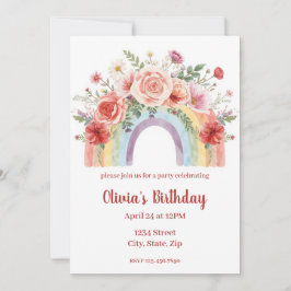 Vibrant Floral Rainbow Watercolor Birthday Party