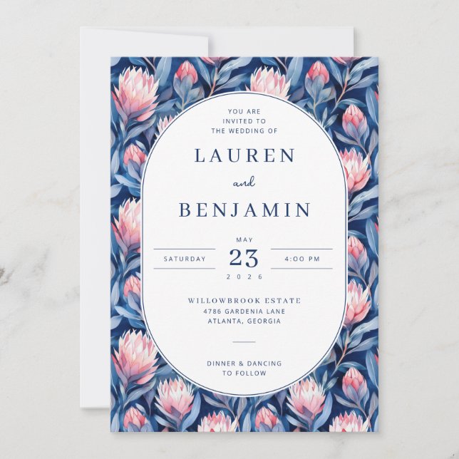 Vibrant Floral Wedding Invitation Inbjudningar (Framsida)