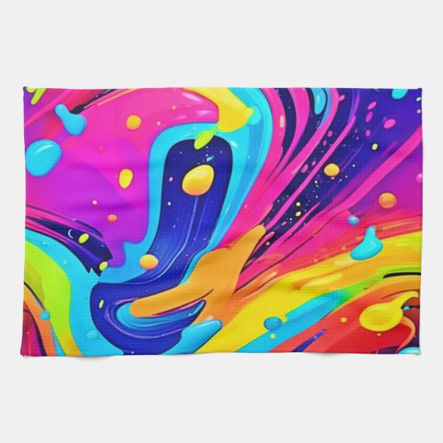 Vibrant Flow Färg Burst Kökshandduk (Horisontell)