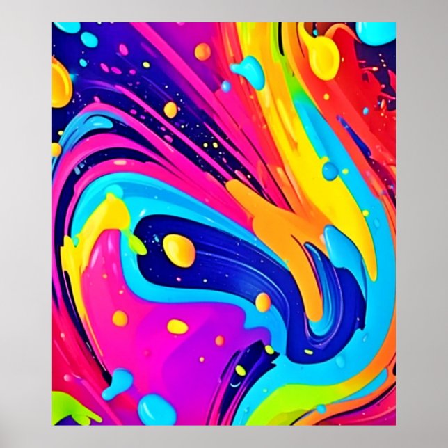 Vibrant Flow Färg Burst Poster (Framsidan)