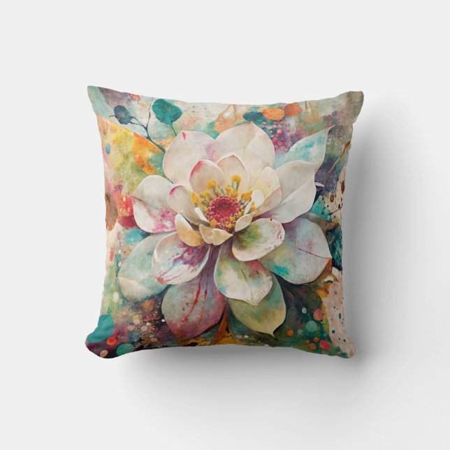 Vibrant Flower Kudde (Framsida)