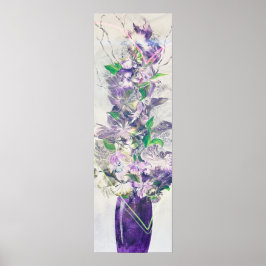 Vibrant Flowers i Tall Vas Print Poster