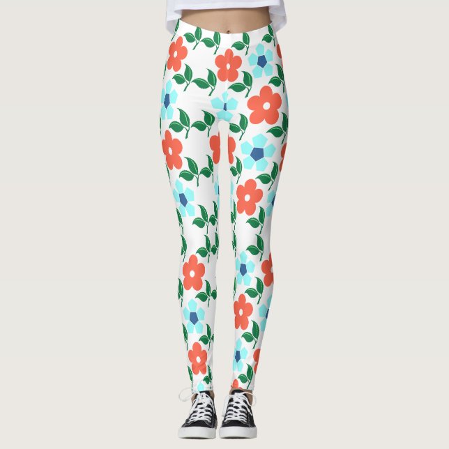 Vibrant Flowers & Löv Leggings (Framsida)