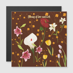 Vibrant Flowers Magnetisk Inbjudningskort