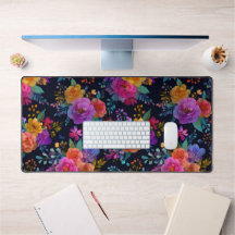 Vibrant Flowers på Black Elegant Vintage Blommigt