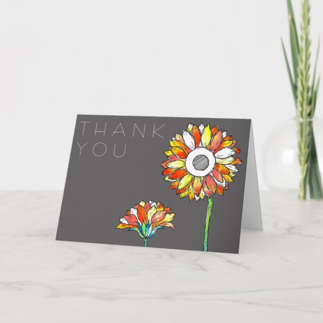 Vibrant flowers tack kort (Framsida)