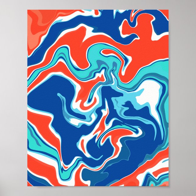 Vibrant Fluid Abstrakt Art Poster (Framsidan)