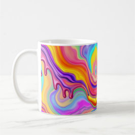 Vibrant Fluid Marble Abstract Kaffemugg