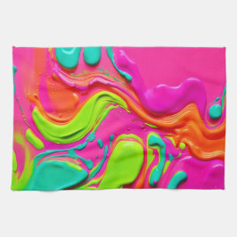 Vibrant flytande färg kökshandduk