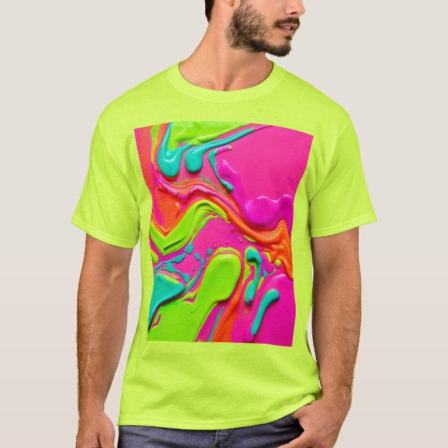 Vibrant flytande färg t shirt (Framsida)