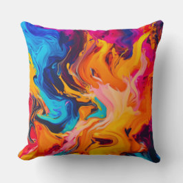 Vibrant flytande konst kudde