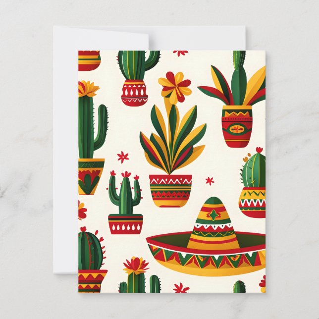 Vibrant Folksy Latin Julkort (Framsida)