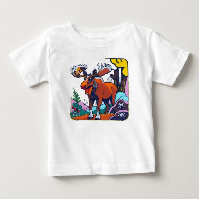Vibrant Forest Animal Graphic Tee (Framsida)