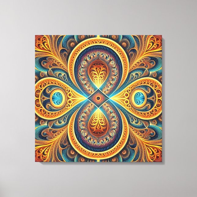 Vibrant Fractal Art Canvastryck (Framsida)