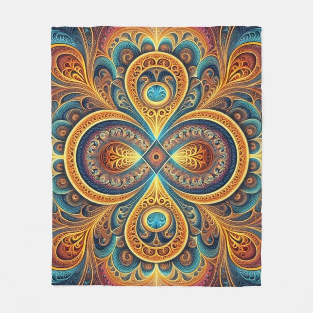 Vibrant Fractal Art Fleece Blanket (Framsidan)